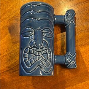 Island Heritage Blue Tiki Mug EUC